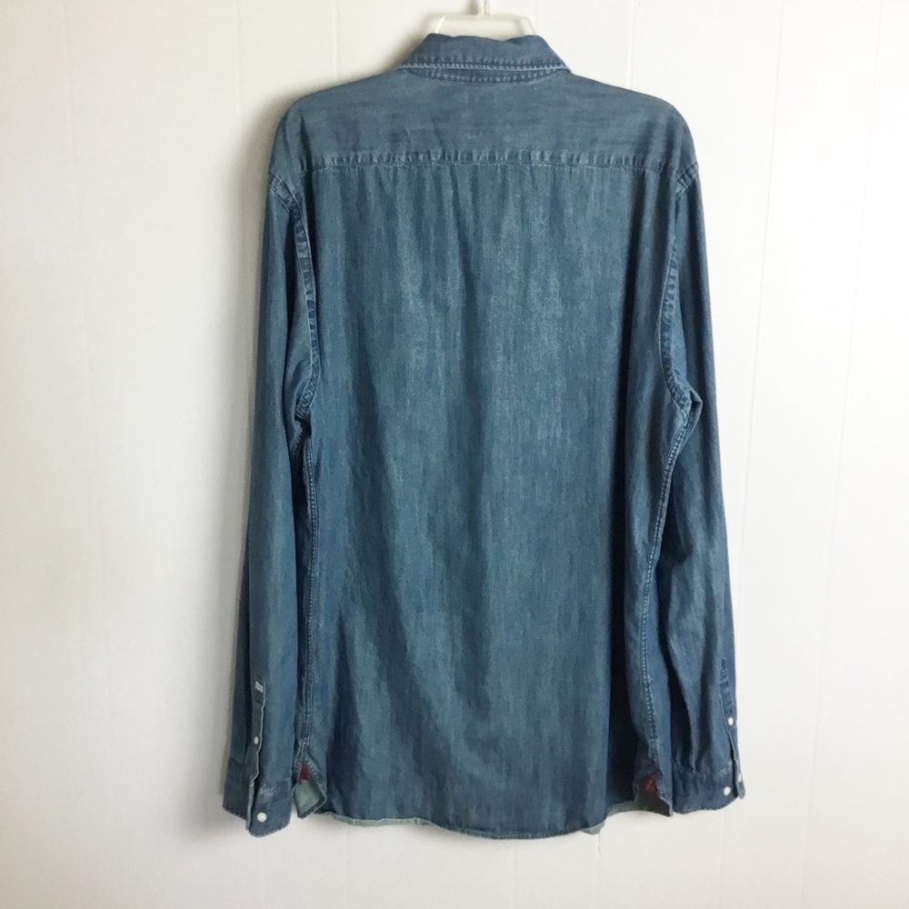 Scotch & Soda Denim Jacket Shirt Size XXL With Floral Pocket Womens - Picture 4 of 5